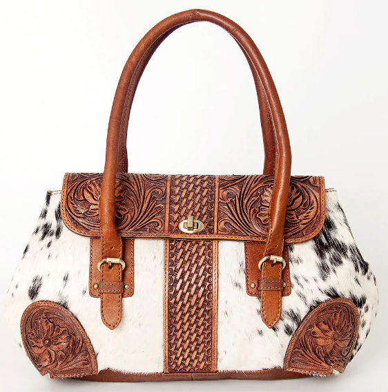 Cowhide Basket Purse