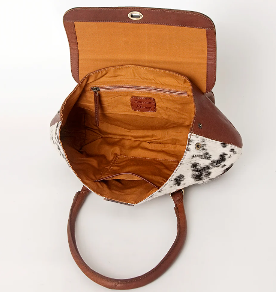 Cowhide Basket Purse