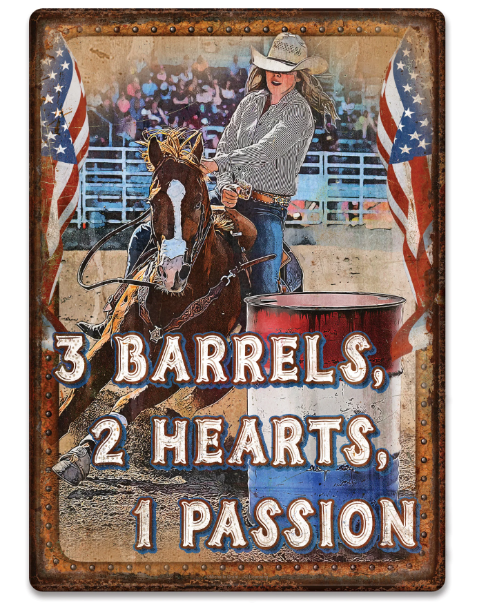 Barrel Racing Tin Sign