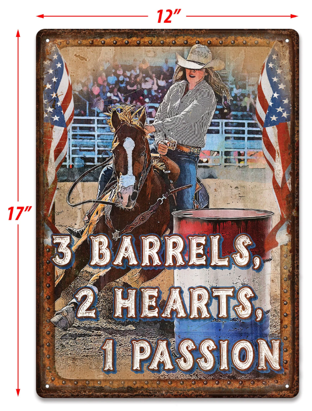 Barrel Racing Tin Sign