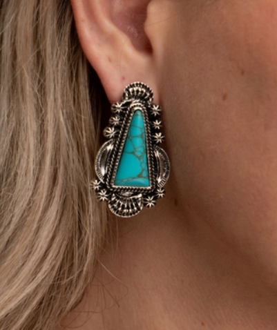 Turquoise Triangle Earring