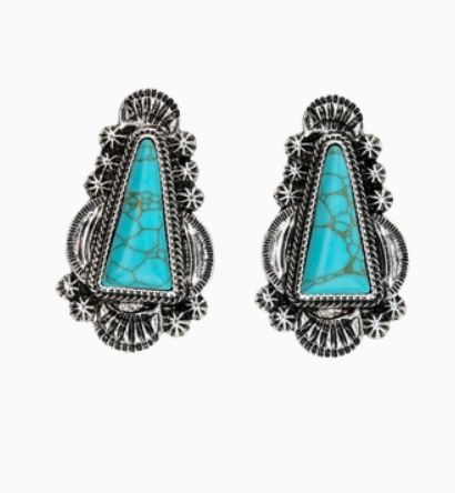 Turquoise Triangle Earring